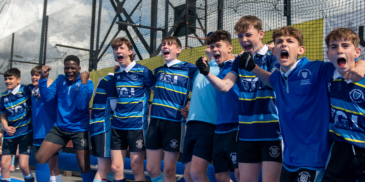 Boys celebrating team success at the State School Championship