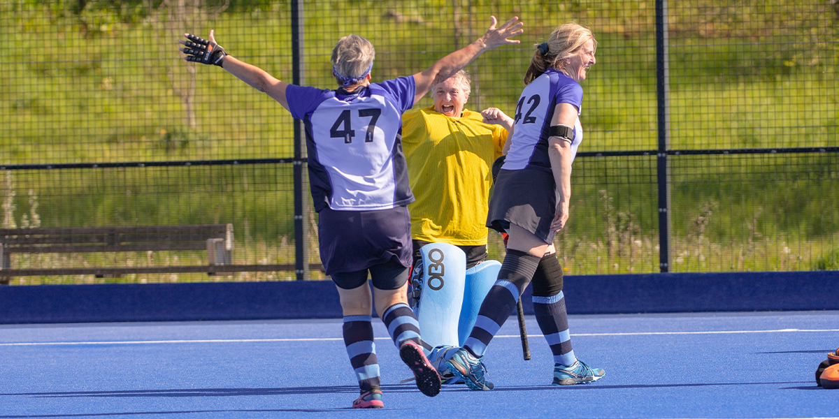 Female Masters Players Celebrating Goals 
