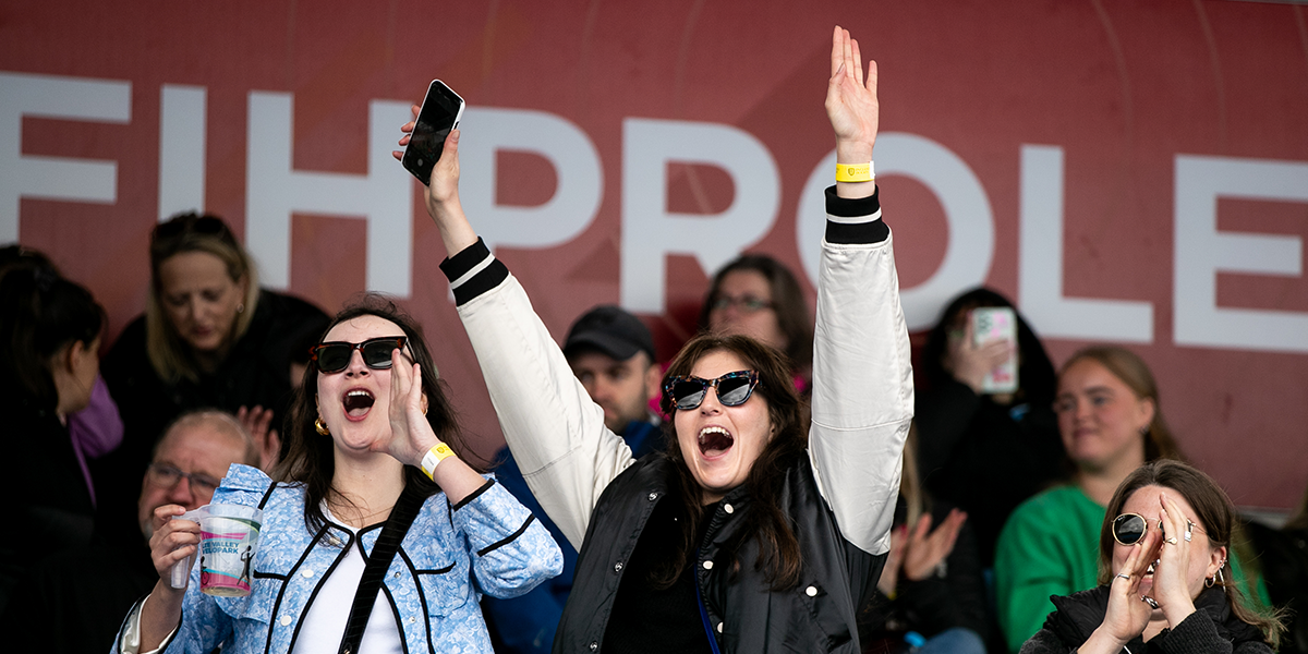 Fans celebrating at the Championship Finals 